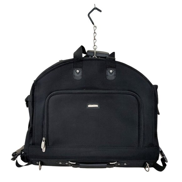 WallyBags Tri-Fold Garment Bag Shoulder Strap Multiple Accessory Pockets Black - Picture 9 of 16